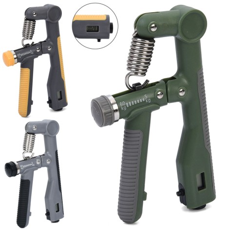 Еспандер кистьовий, 16-9-2см, 5-60кг, ел.лічильник, 3 кольори, бат(табл), у п/е /50/