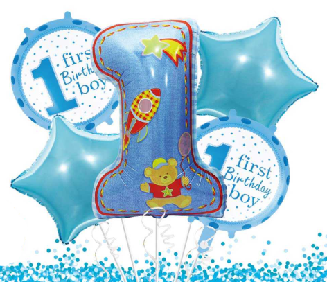 Набір фольгованих куль Z.Y.Balloon "First birthday-Boy" 5 шт.