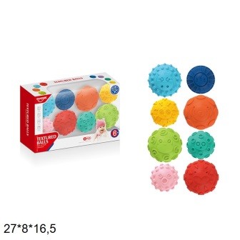 Набір текстурних іграшок HE0257 м'ячики-тварини 8 шт. у коробці 27*8*16,5
