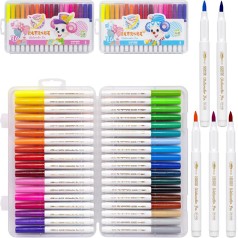 Набор маркеров-кисточек 36 цветов "Water color pen" в пластиковом боксе 228-36