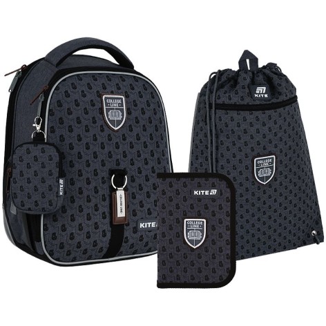 Набор рюкзак + пен.+ сумка для об.Kite 555 College Line Boy