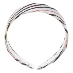 Обруч для волосся в клітку, сірий (d=13 см)