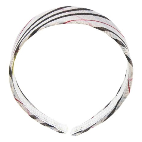 Обруч для волосся в клітку, сірий (d=13 см)