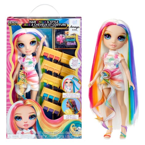 Игровой набор с куклой Rainbow High серии Мелки для волос и стиль – Амая