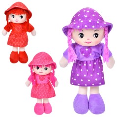 Лялька 34см, м'яконабивна, петелька, 3 кольори, у п/е 17-34-8см /60/