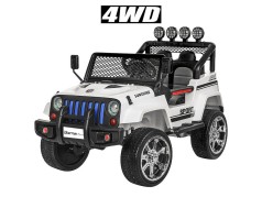 Джип M 3237EBLR-1 (1шт) р/к 2,4G, 4мот.45W, 2акум.12V7AH, кол.EVA, відчин. двері, шкір.сид., білий.