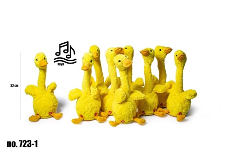 Інтерактивна іграшка КАЧКА 0723-1 32см співає,світиться,повторює слова //