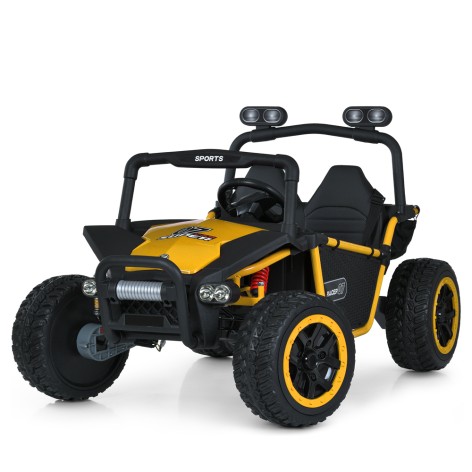 Джип машина на акумуляторі M 6207EBLR-6(24V) (1шт) 2,4 р/к, 1акум24V10AH, 4мотори45W, муз,свiтло, MP3, USB, EVA, TF, шкiра, жовтий