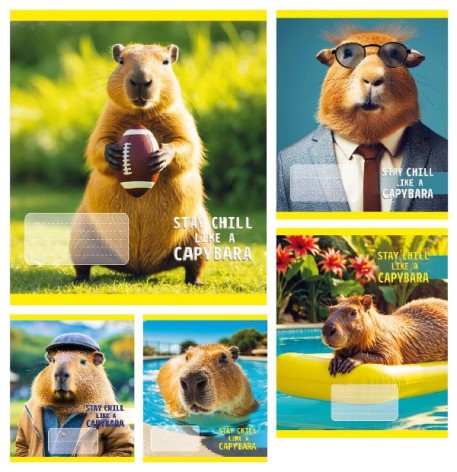 Зошит 24 арк.клітинка Тверда ТА51307 CAPYBARA, 20/320 ціна за 20 шт.