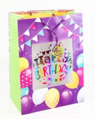 УЦІНКА 30% Пакет пап., 30х40х17 см, пап. крей. 157г/м2 + мат. лам. +фіг. пласт. віконце 4 шт. в уп.