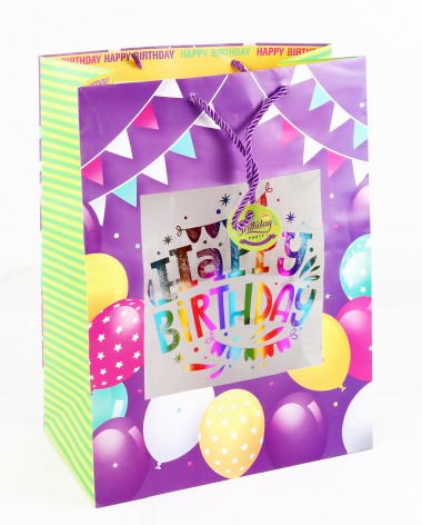 УЦІНКА 30% Пакет пап., 30х40х17 см, пап. крей. 157г/м2 + мат. лам. +фіг. пласт. віконце 4 шт. в уп.