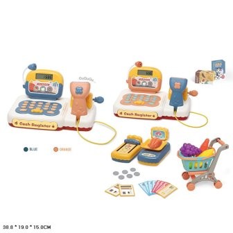 Касовий апарат дитячий з набором на батарейках, музика, світло, коробка 38,8*15*19