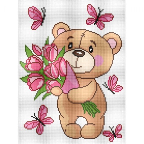 Алмазна мозаїка "Чарівний ведмедик" 30х40 см