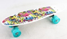 УЦЕНКА 20% Скейт Пенні борд Best Board, 6 видів, МІКС ВИДІВ колеса PU, світло, d = 4.5 см, дошка = 55 см /8/