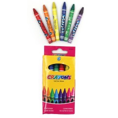 Дрібні воскові Crayons, набір 6 кол. 0,9*80мм, з етикеткою