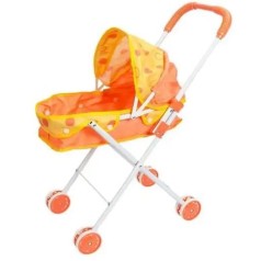 Візок для ляльки лежачий (ПОМАРАНЧЕВИЙ)