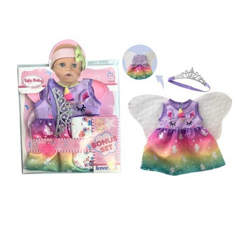 Одяг для кукол сукня, фатинові крильця, діадема, підгузок, п/е 