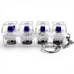 Брелок кейкап-клікер антистрес 4 клавіші LED  різнокольорова клавіатура (12/600) (ПРОЗОРИЙ)