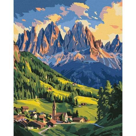 Картина по номерах "Світанок у Доломітах" 40х50см