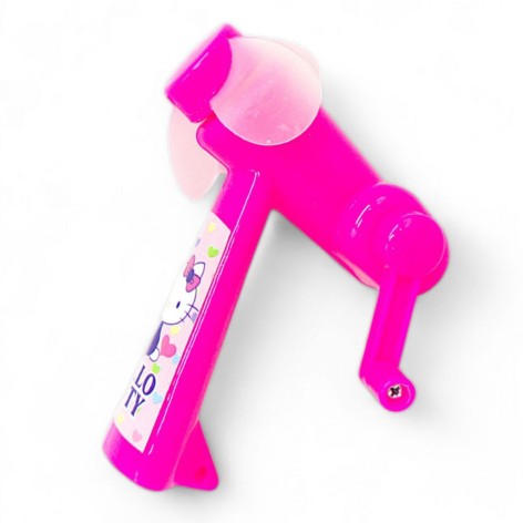 Вентилятор механический с ручкой (11 см), розовый.