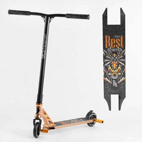 Самокат трюковый "Best Scooter" (HIC-система, ПЕГИ, алюминиевый диск и дека, АНОДИРОВАННАЯ КРАШКА, колеса PU, d = 110мм, ширина руля - 60 см)