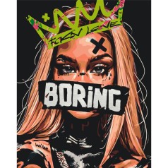 Картина по номерам Люди. Грустная девушка с красками металлик (серебро) 40*50 см. Оригами LW 3312