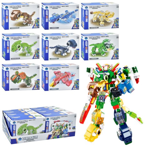 Конструктор динозавр, 8в1,від 91дет, 8(видів) /12/96/8шт в кор. 39-19-14,5см