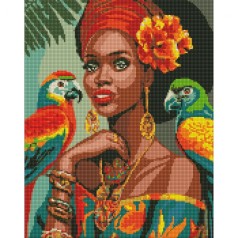 Алмазная мозаика "Африканская принцесса" 40х50 см