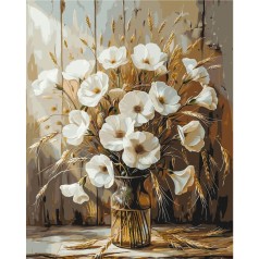 Картина по номерам Цветы. Букет маков с красками металлик 40*50 см