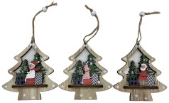 Новорічна дерев'яна підвіска 
