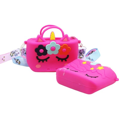 Сумочка-монетница силиконовая (малиновая)