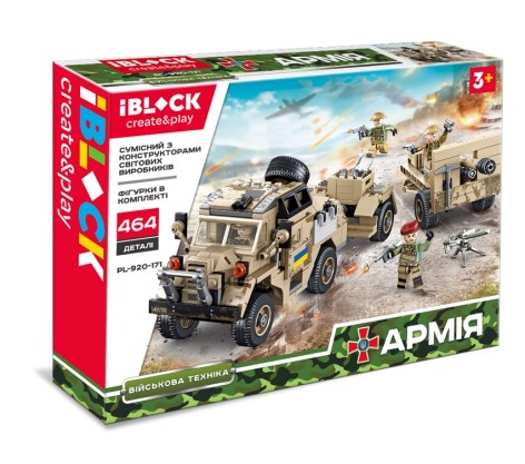 Конструктор Iblock Армия, 464 деталей, в собранном виде коробка 42,5*7*30 см