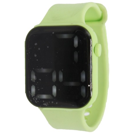 Годинник однокольоровий налаштування дати і часу, салатовий