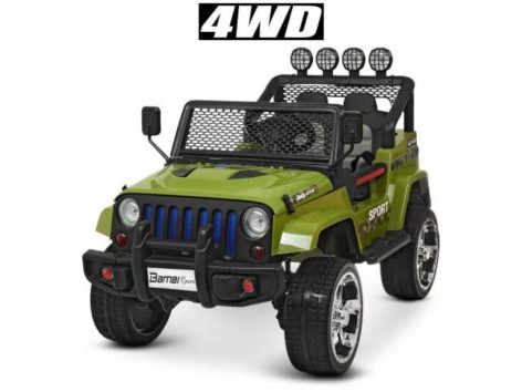 Джип M 3237EBLR-10 (1шт) р/к 2,4G, 4мот.45W, 2акум.12V7AH, колеса EVA, відчин.двері,шкір.сид., хакі