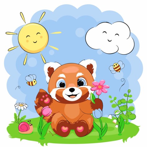 Набор для росписи по номерам Милые улыбки Strateg размером 30х30 см (ES-0818)