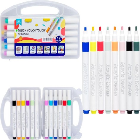 Набір маркерів акрилових у пластиковому боксі 12 кольорів A-922-12