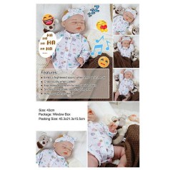 Лялька реборн "Немовля" зі звуковими ефектами - 43 см,  в кор. 45,3* 21,3*15,5 см  