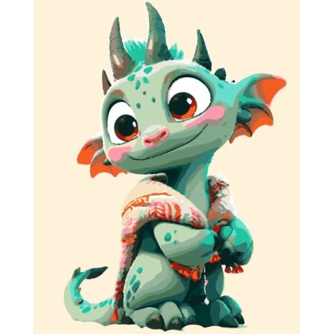 Картина за номерами Riviera Blanca Зелена дракоша 40x50 см