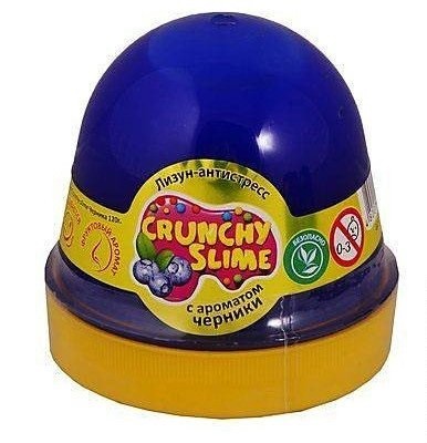 Лизун-антистресс TM Mr.Boo Crunchy slime Черника 120г.