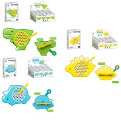 Досточка динозавр, 11-7,5-2см, магнітна мозаїка, брелок 18см, в кор-ці, 3 види дисплеїв, /6/144/24шт в кор. 32,5-12,5-17,5см