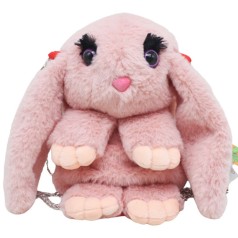 Рюкзак Кролик розовый, высота 27 см