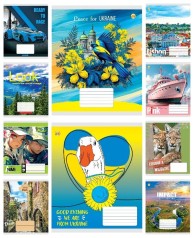 Тетрадь 18 арк.лінія Тверда ТЕ42206 МІКС6, 20 шт. в уп. /400/, 10к.