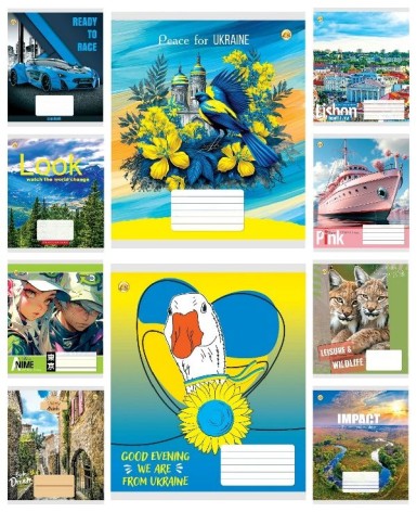 Тетрадь 18 арк.лінія Тверда ТЕ42206 МІКС6, 20 шт. в уп. /400/, 10к.