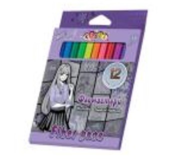 Фломастери 12 кольорів у картонній коробці Anime