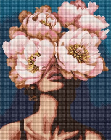 Алмазная мозаика - "Загадка пионов с голограммными стразами" (AB) ©victoria_art_, 40х50см