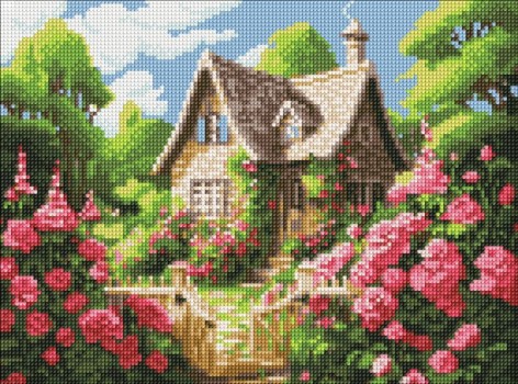 Алмазная мозаика - "Уютный домик" ©art_selena_ua, 30х40см