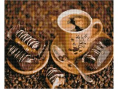Набор для творчества алмазная картина Кофе с пирожными Strateg размером 30х40 см (KB130)