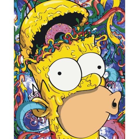 Картина по номерам Герои кино. Симпсоны. Гомер 40*50 см Оригами LW 3317