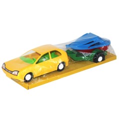 Автомобиль с прицепом желтый