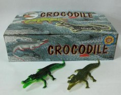 Фигурка животное крокодил Гонконг H9708W, резиновый, 7,5", с пищалкой, 2 вида, в наборе 12шт